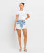 Wear Clarity 100% Cotton Super High Rise Distressed Mom Shorts