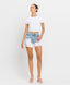 Wear Clarity Non-Toxic 100% Cotton Super High Rise Distressed Mom Shorts Light Blue Wash